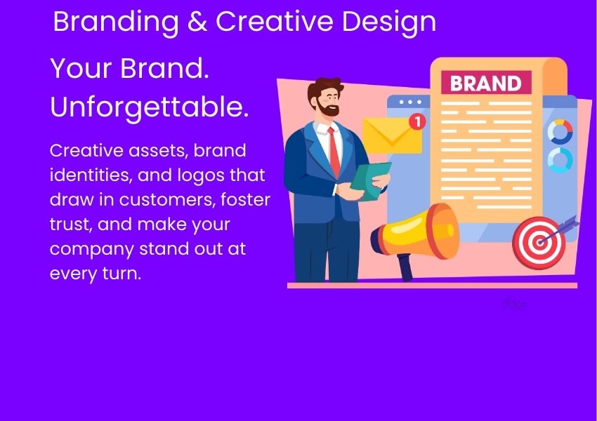Creative assets, brand identities, and logos that draw in customers, foster trust, and make your company stand out at every turn.