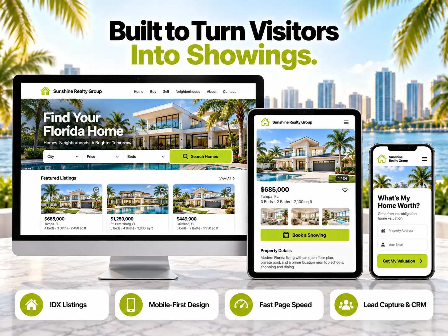 real estate website development for florida agents